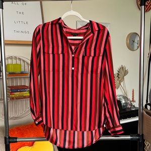 Ann Taylor striped camp shirt